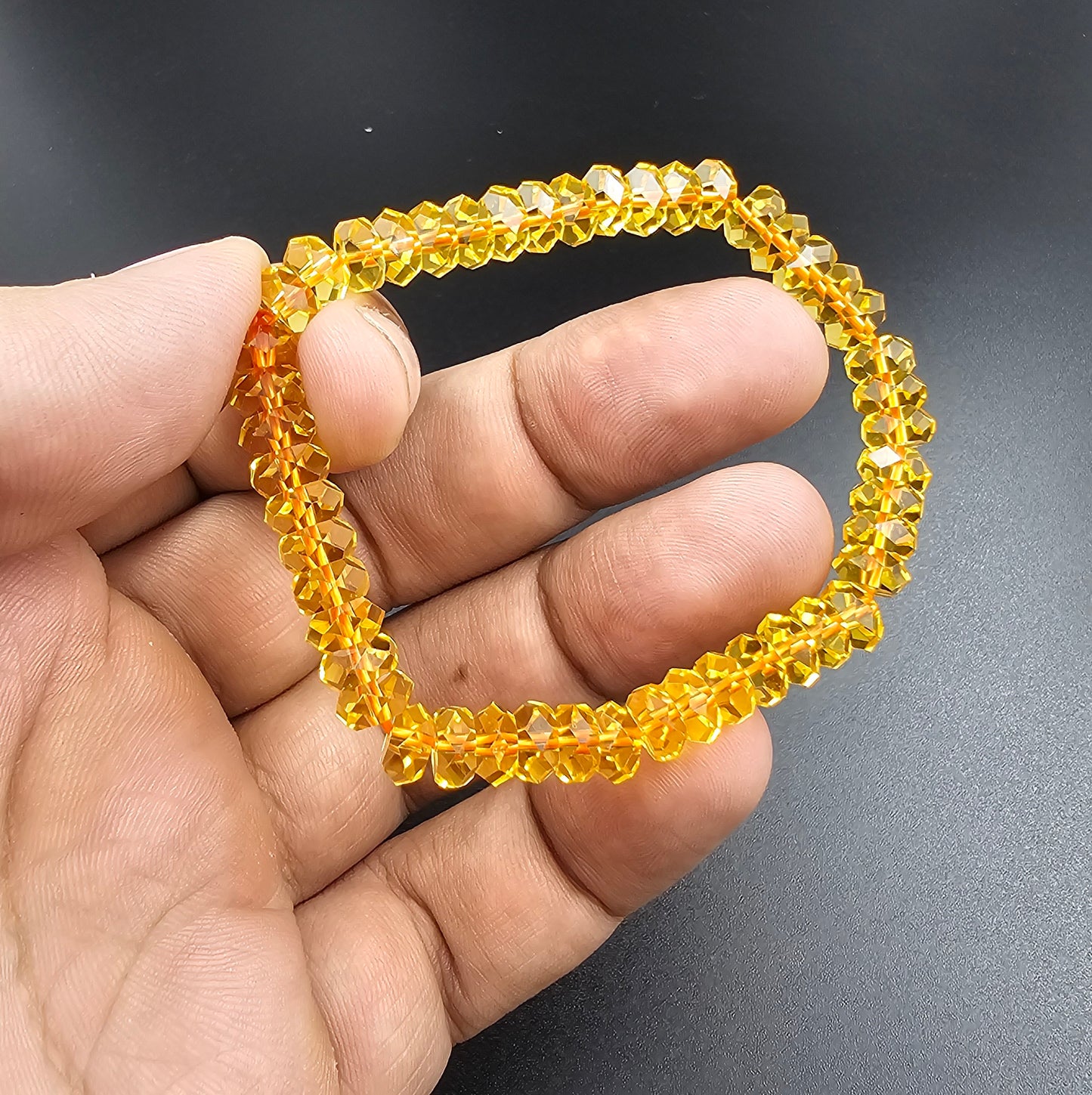 CITRINE DIAMOND CUT BRACELET