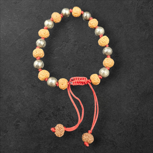 PYRITE AND 7 FACE RUDRAKSH(8MM THREAD)