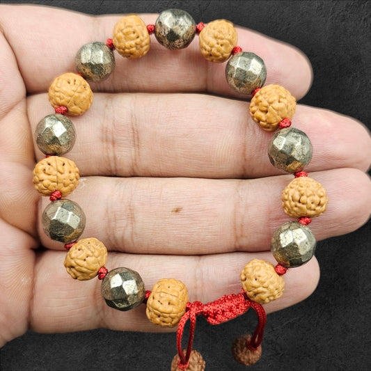 PYRITE AND 7 FACE RUDRAKSH (10MM THREAD)