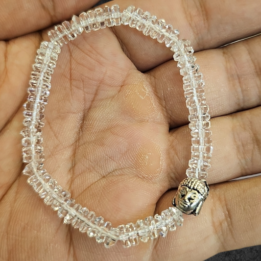 SPHATIK BRACELET DIAMOND CUT BEADS