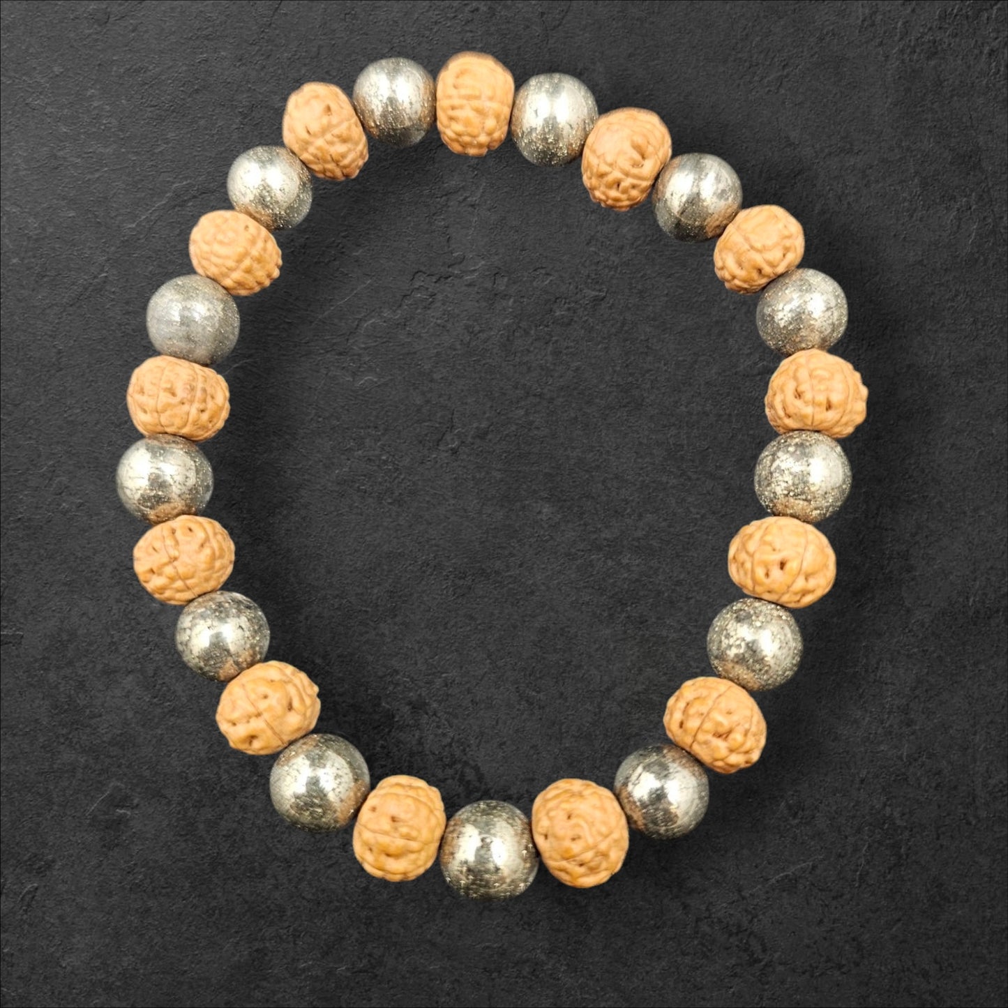 PYRITE AND 7 FACE RUDRAKSH(8MM)