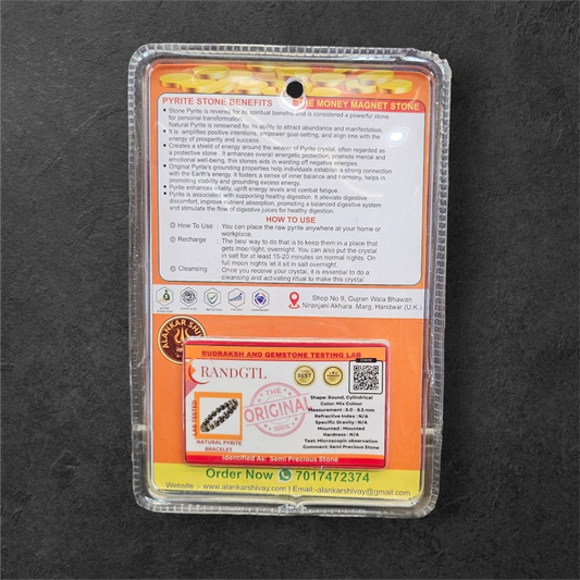 Pyrite bracelet lab certified