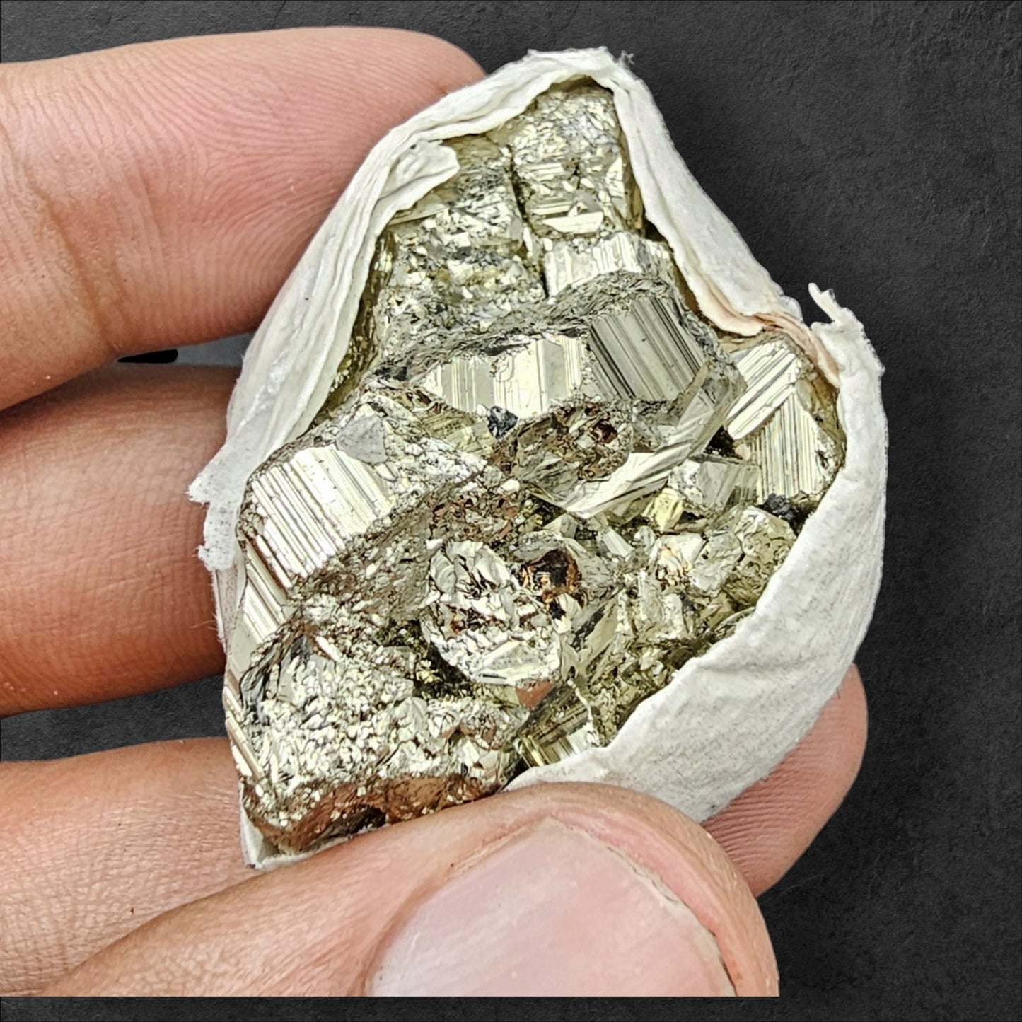 Pyrite stone big clear cluster cuts