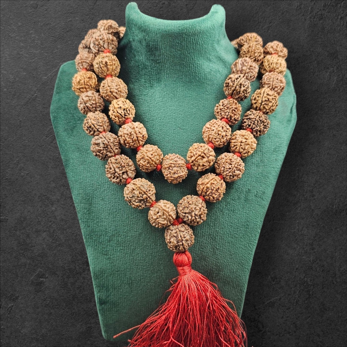 7 MUKHI NEPALI RUDRAKSHA MALA (15MM -18MM BEADS)