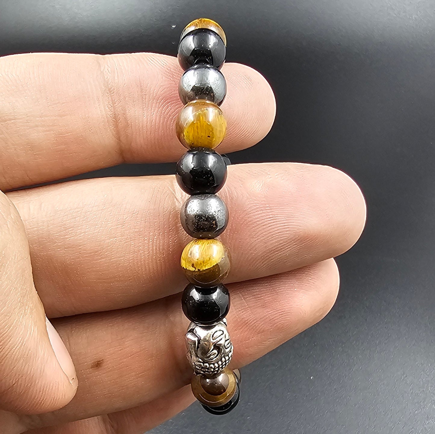 TIGER EYE,HEMATITE,OBSIDIAN BRACELET