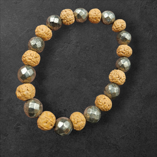 PYRITE AND 7 FACE RUDRAKSH (10MM)