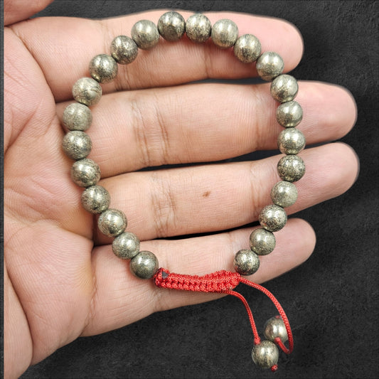PYRITE STONE BRACELETS (8MM ROUND THREAD)