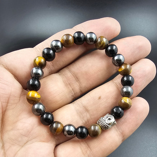 TIGER EYE,HEMATITE,OBSIDIAN BRACELET