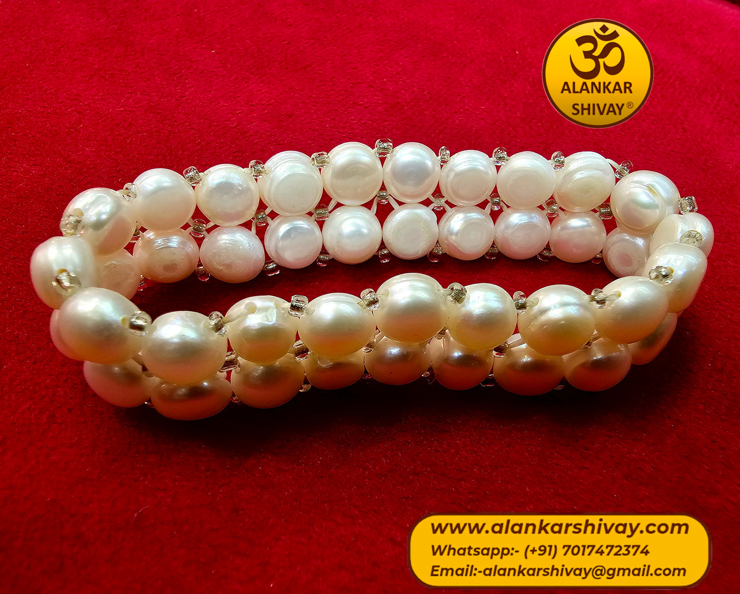 ROUND BEADS PEARL BRACELET(DOUBLE LAYERED)