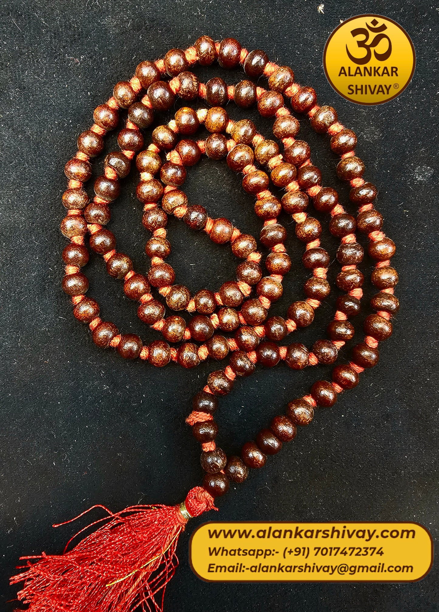 RAKTA CHANDAN MALA (RED SANDALWOOD MALA)(108 +1 beads)