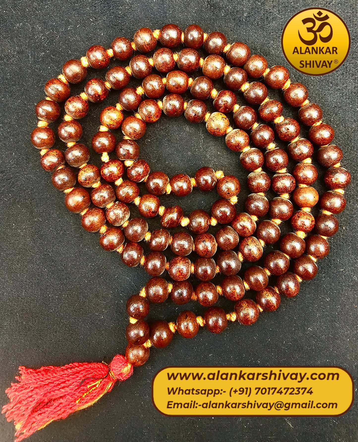 RAKTA CHANDAN MALA (RED SANDALWOOD MALA)(108 +1 beads)