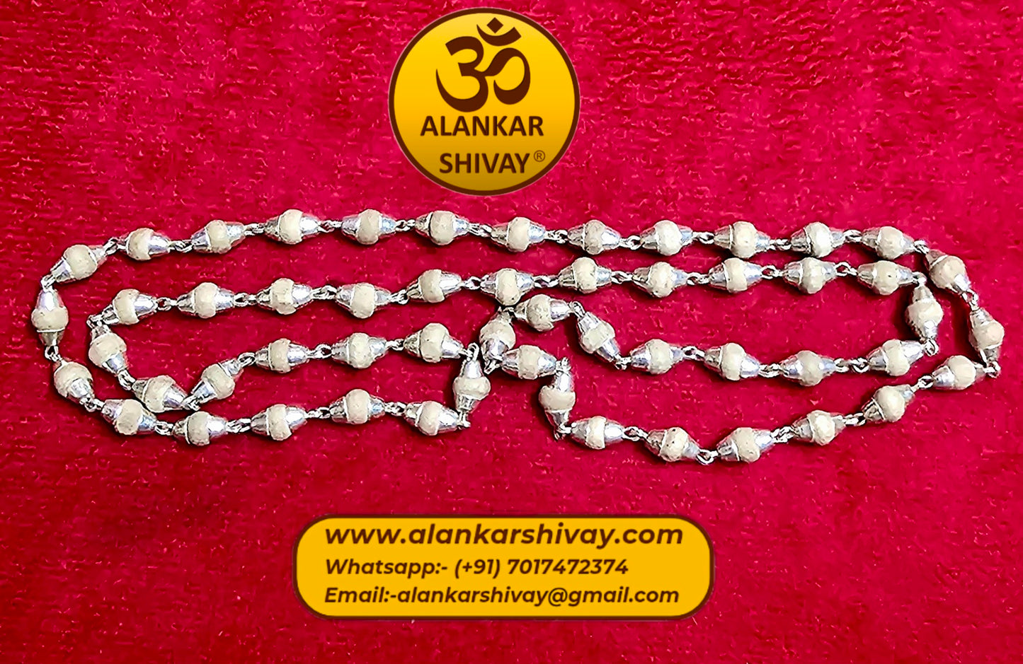 RAM TUSLI MALA IN SILVER CAPPING (54 +1 BEADS)