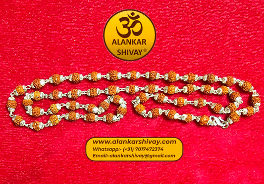 RUDRAKSH MALA IN PURE 925 SILVER