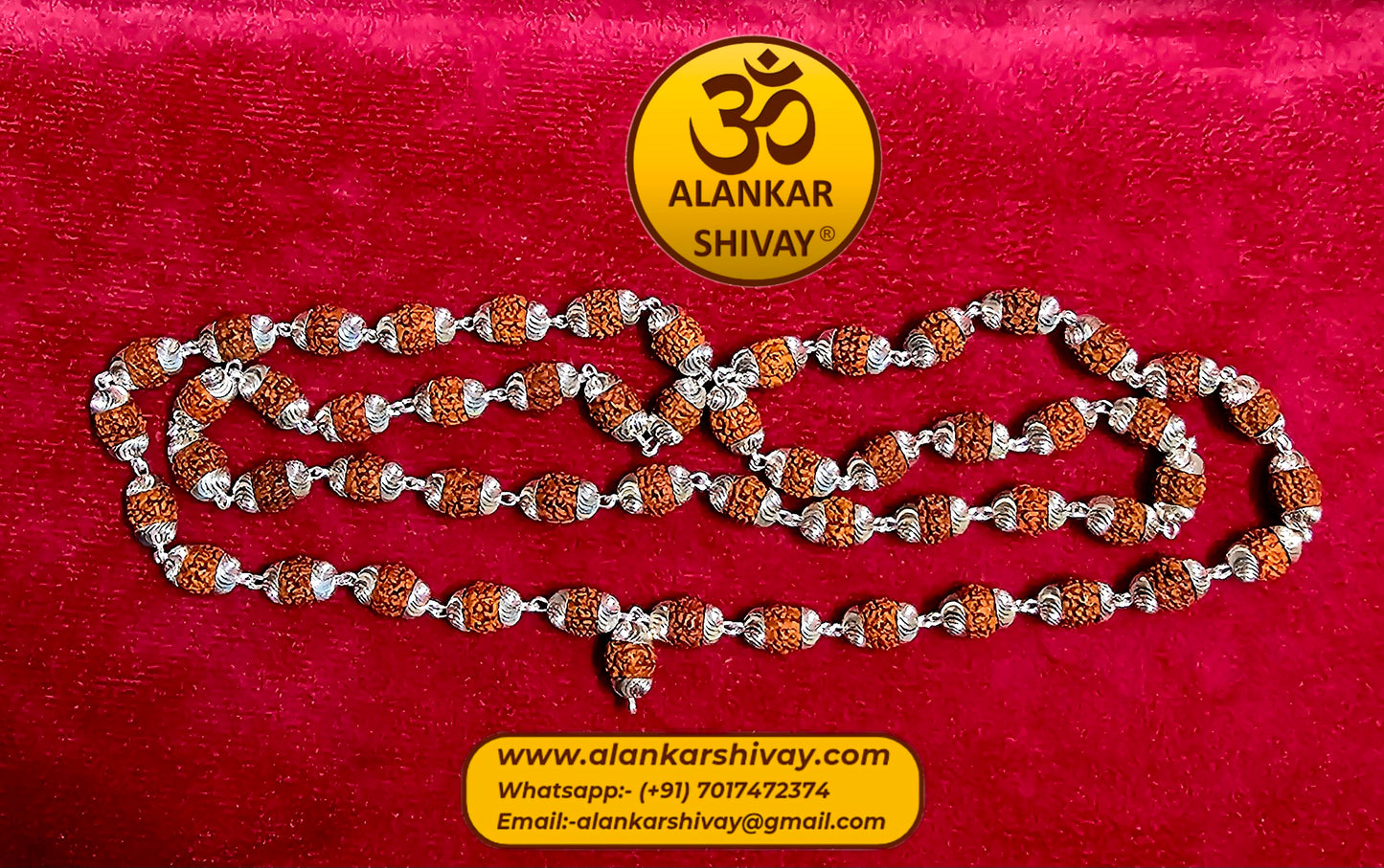 RUDRAKSH MALA IN PURE 925 SILVER