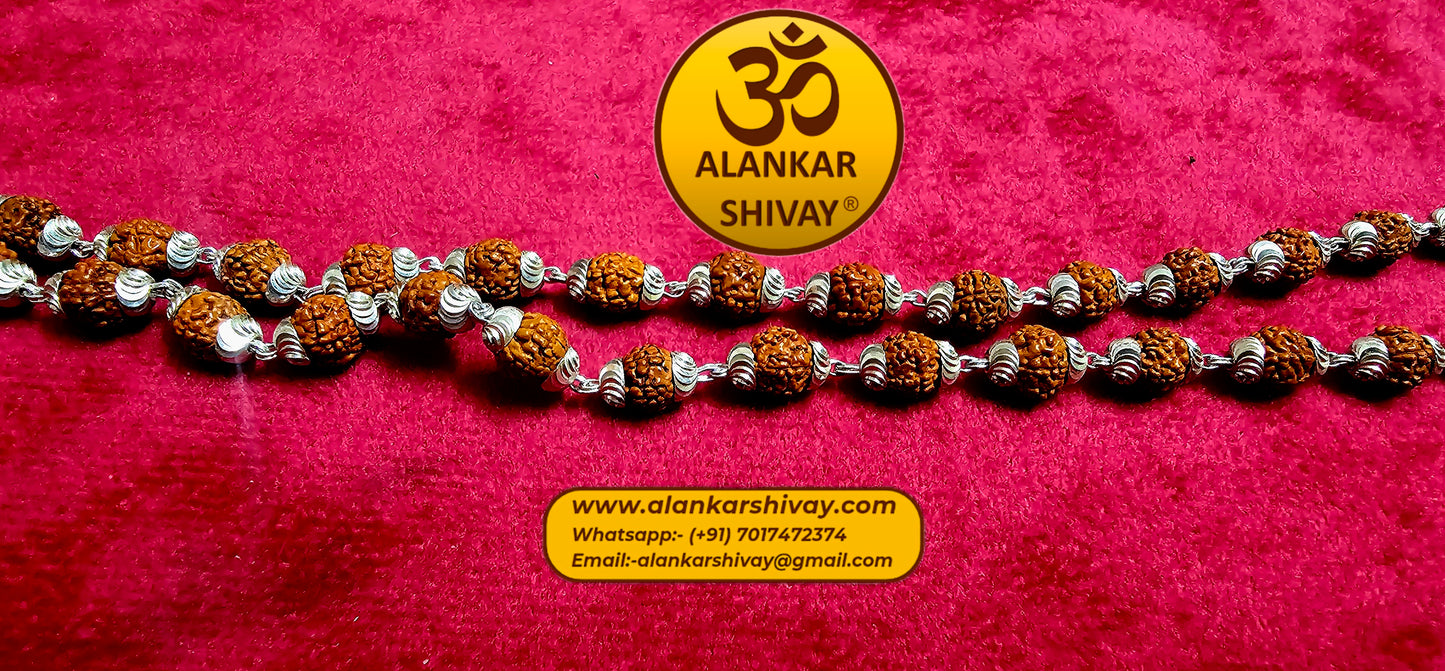 RUDRAKSH MALA IN PURE 925 SILVER