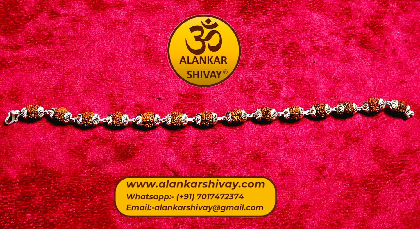 RUDRAKSH MALA IN PURE 925 SILVER