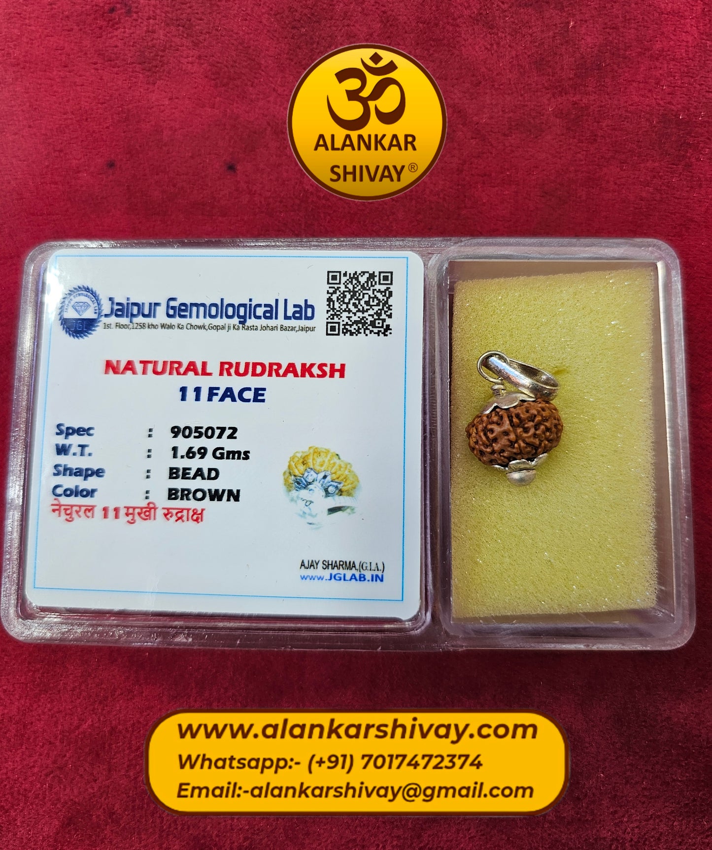 11 MUKHI RUDRAKSH WITH LAB CERTIFICATION(INDONESIAN JAVA)