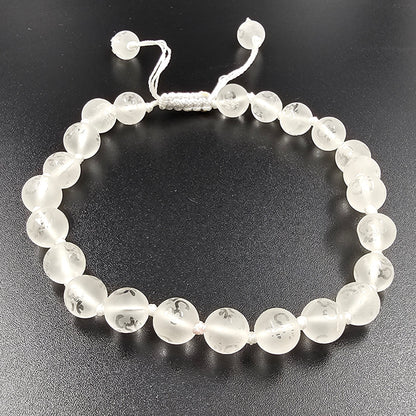 SPHATIK BRACELET WITH AUM WRITTEN ON EVERY BEADS