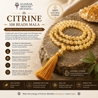 CITIRINE MALA(SUNEHLA MALA)(108+1 BEADS)