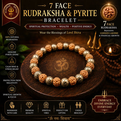 PYRITE AND 7 FACE RUDRAKSH(8MM)