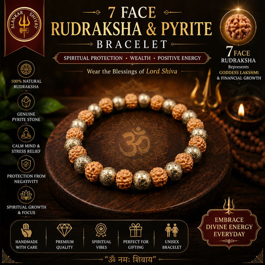 PYRITE AND 7 FACE RUDRAKSH(8MM)