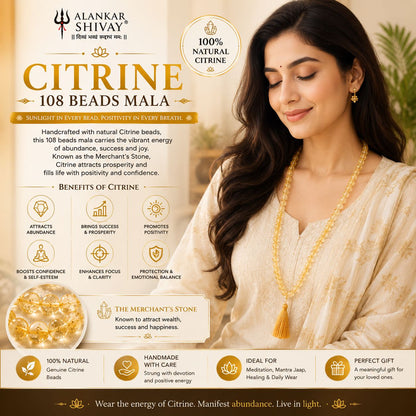 CITIRINE MALA(SUNEHLA MALA)(108+1 BEADS)