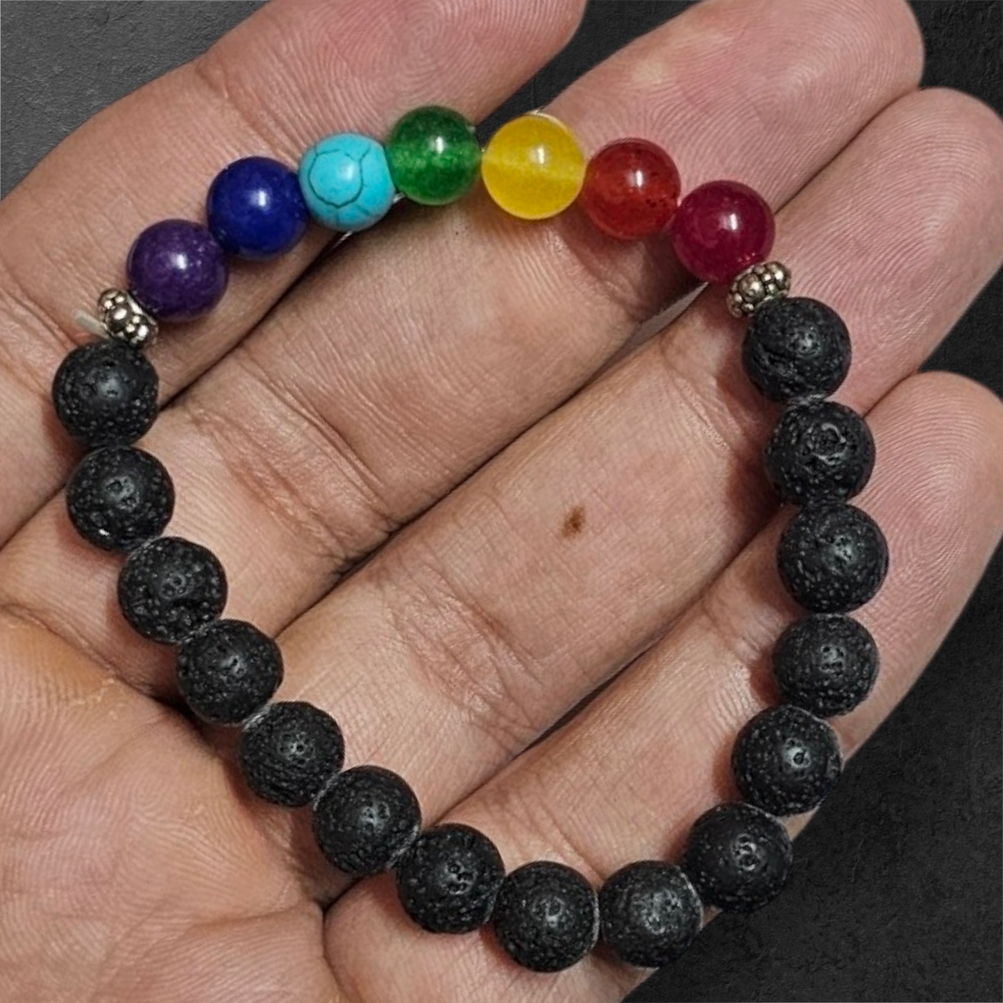 7 chakra lava stone bracelet