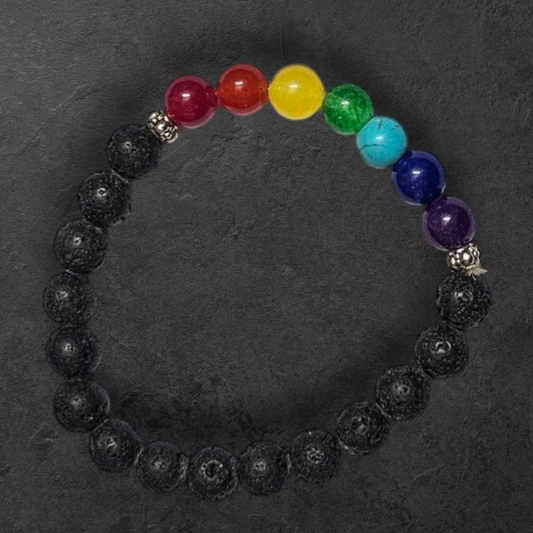 7 chakra lava stone bracelet