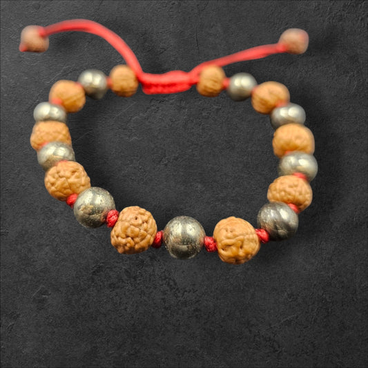 PYRITE AND 7 FACE RUDRAKSH(8MM THREAD)
