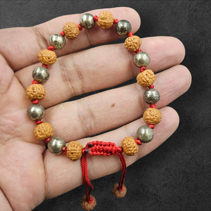 PYRITE AND 7 FACE RUDRAKSH(8MM THREAD)