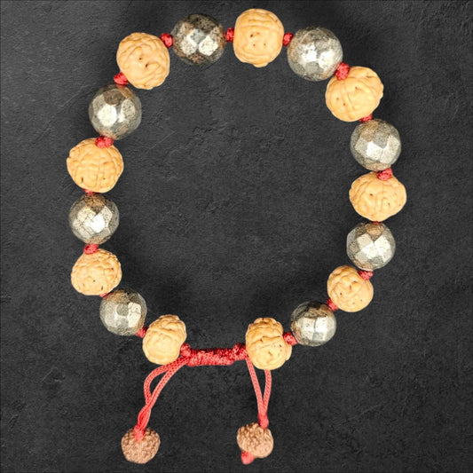 PYRITE AND 7 FACE RUDRAKSH (10MM THREAD)