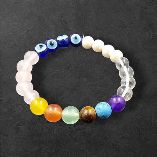 ROSE QUARTZ||SPHATIK||REAL PEARLS||EVIL EYE||SEVEN CHAKRA