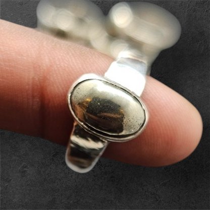 Pure 92.5 silver pyrite ring(adjustable size)