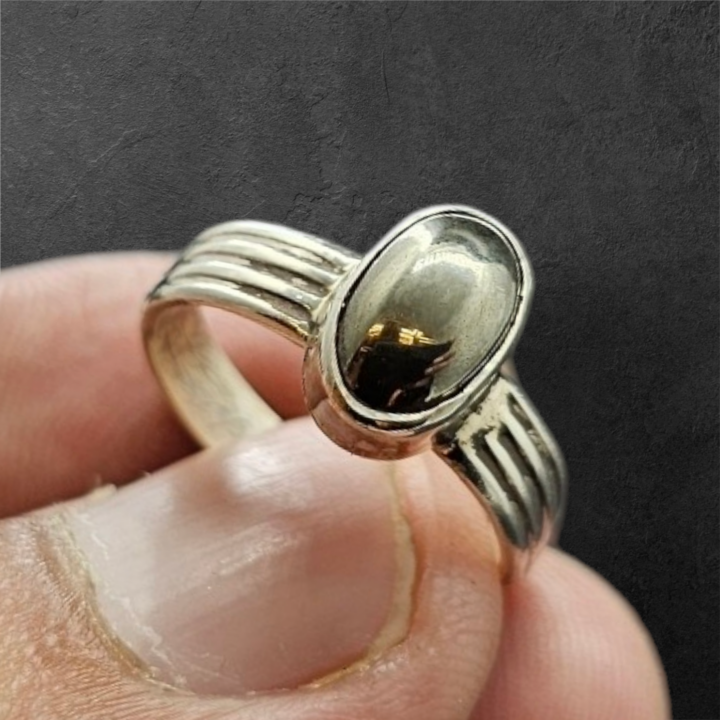 Pure 92.5 silver pyrite ring(adjustable size)