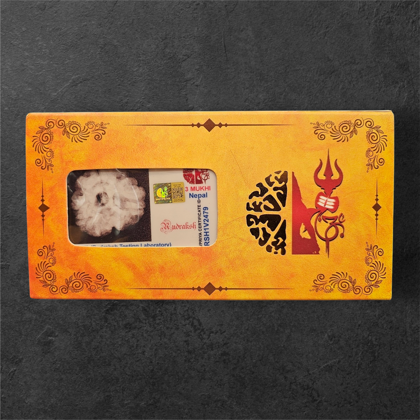 3 MUKHI RUDRAKSH NEPAL ORIGIN WITH X RAY LAB CERTIFICATION