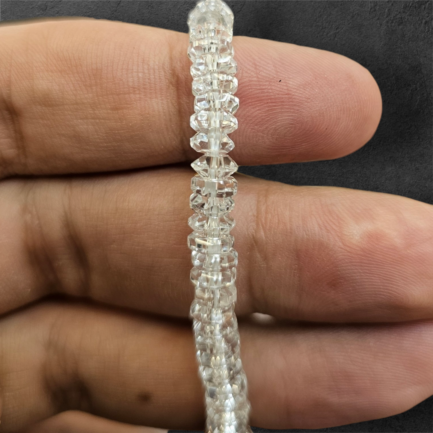 SPHATIK BRACELET DIAMOND CUT BEADS