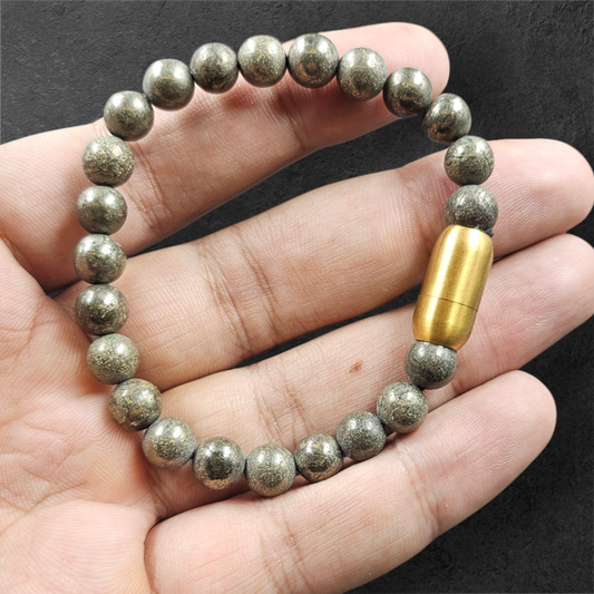 Pyrite magnetic lock bracelet