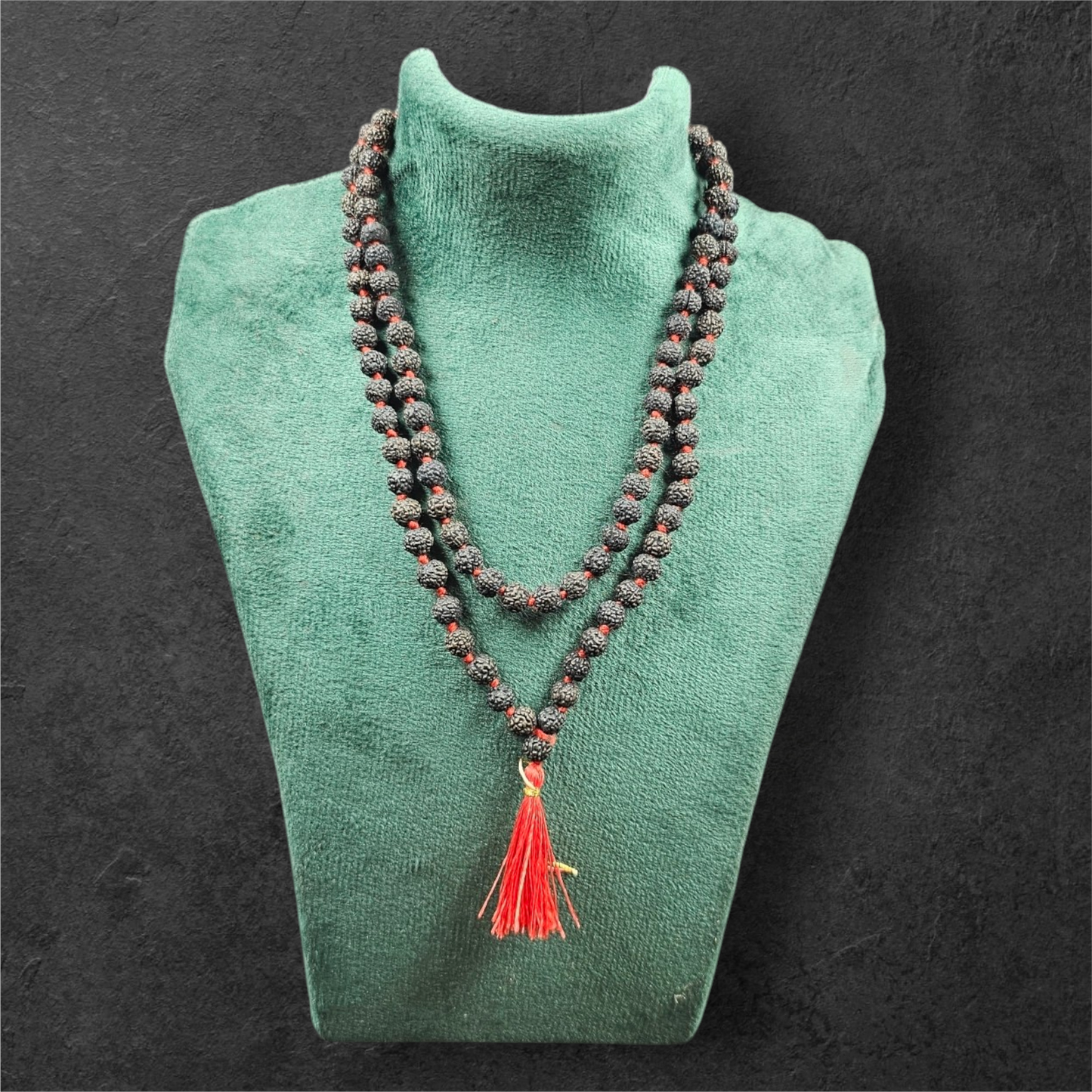 BLACK RUDRAKSH MALA (108+1 BEADS)WITH LAB CERTIFICATION