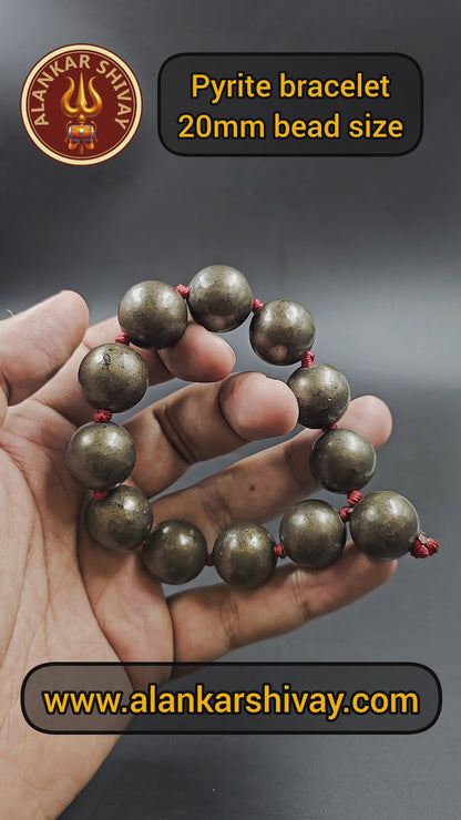 Pyrite bracelet big size(20mm)