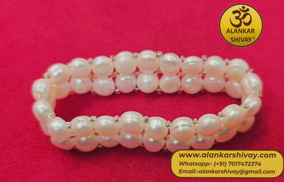 ROUND BEADS PEARL BRACELET(DOUBLE LAYERED)