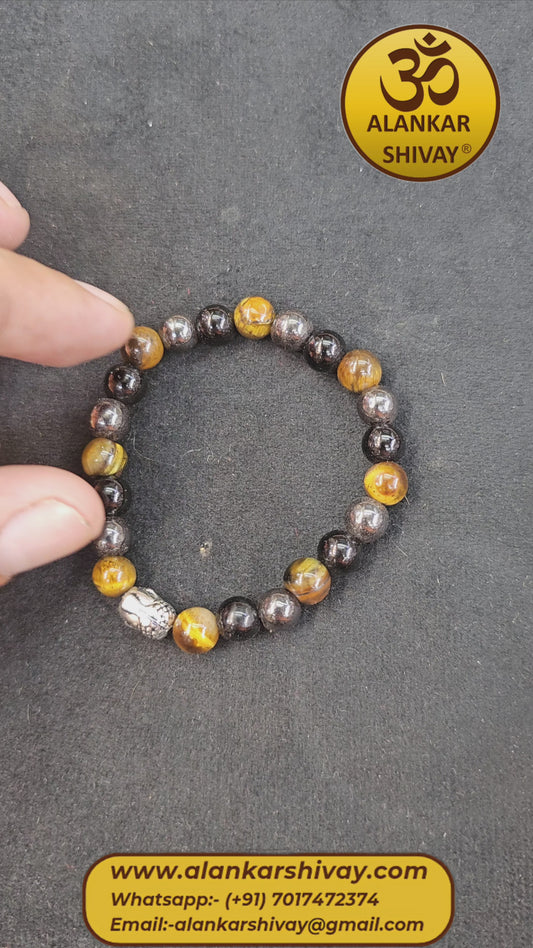 TIGER EYE,BLACK IMMITATION,OBSIDIAN BRACELET