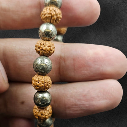 PYRITE AND 7 FACE RUDRAKSH(8MM)