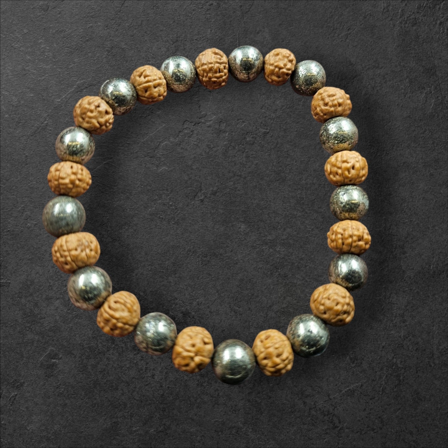 PYRITE AND 7 FACE RUDRAKSH(8MM)