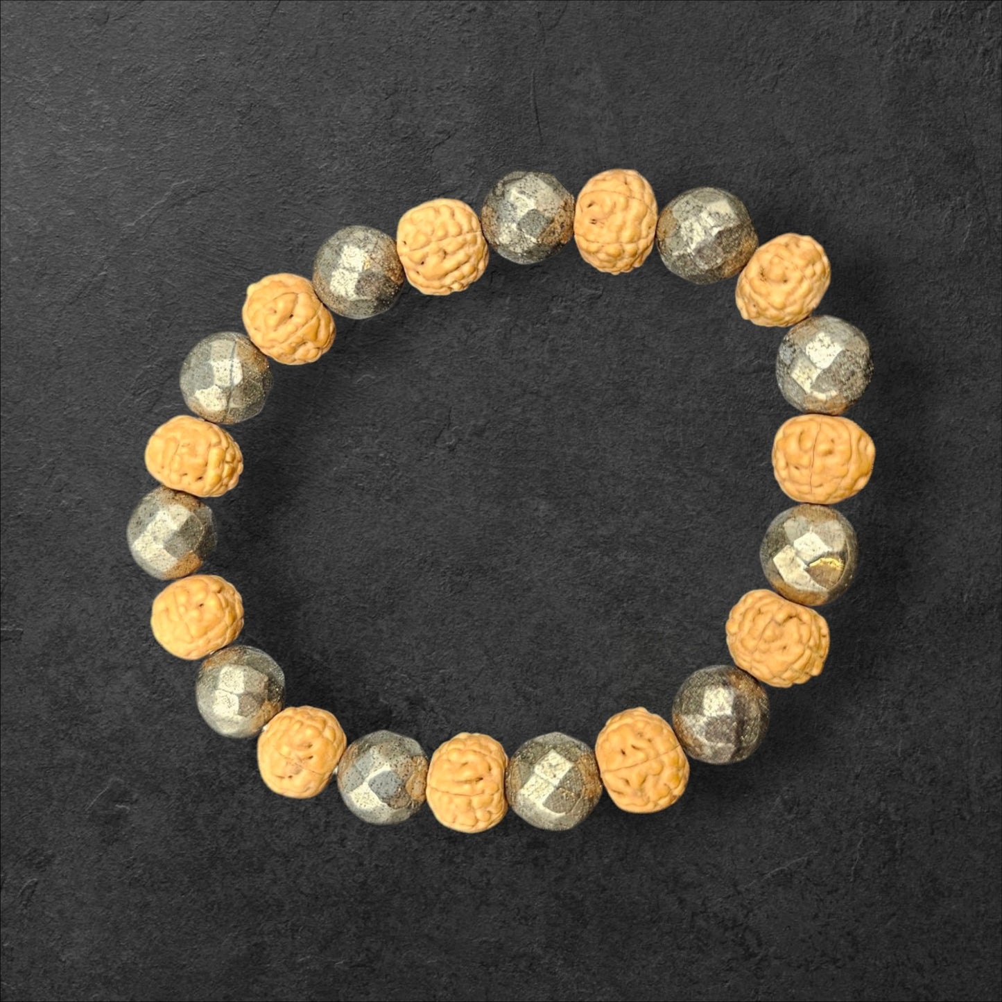 PYRITE AND 7 FACE RUDRAKSH (10MM)