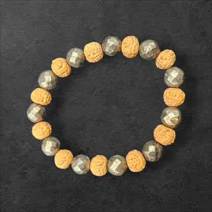 PYRITE AND 7 FACE RUDRAKSH (10MM)