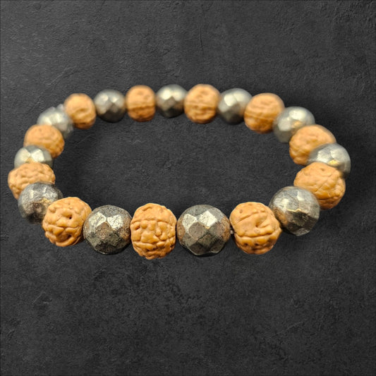 PYRITE AND 7 FACE RUDRAKSH (10MM)